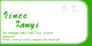 vince kanyi business card